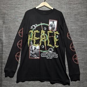 Disorder Skateboards Shirt Men's XL Black Long Sleeve Peace Graphic